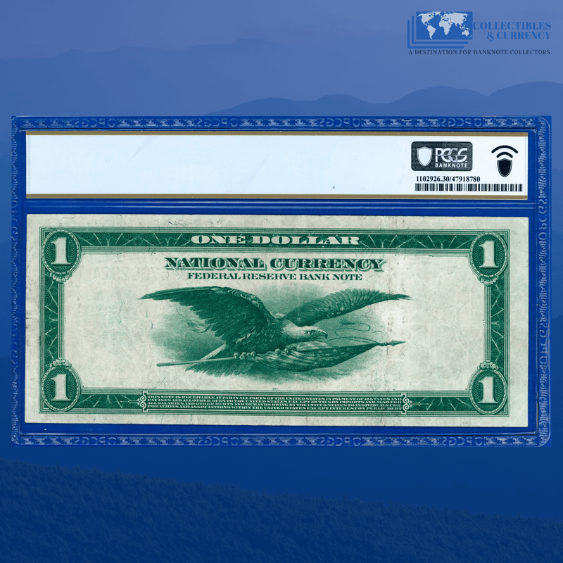 Fr.712 1918 $1 One Dollar FRBN New York "GREEN EAGLE", PCGS 30