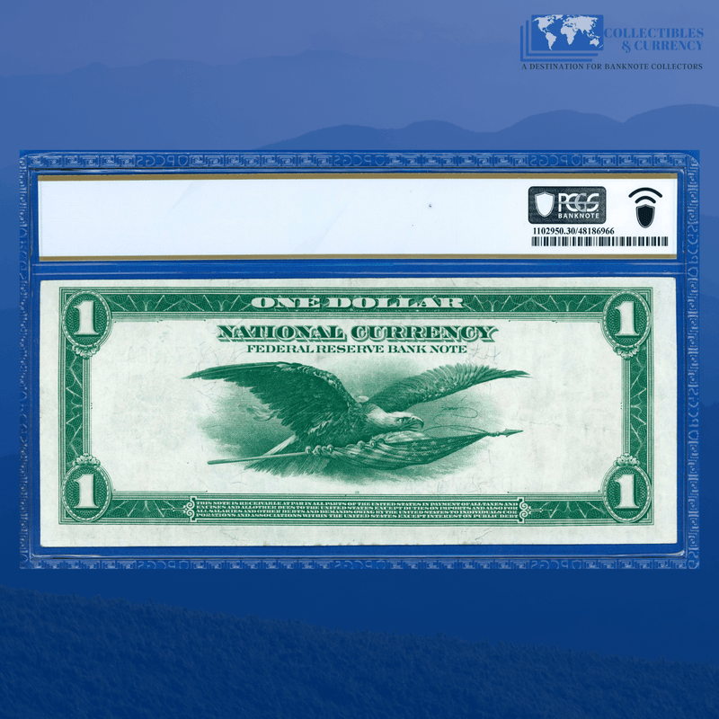 Fr.718 1918 $1 One Dollar FRBN Cleveland "GREEN EAGLE", PCGS 30