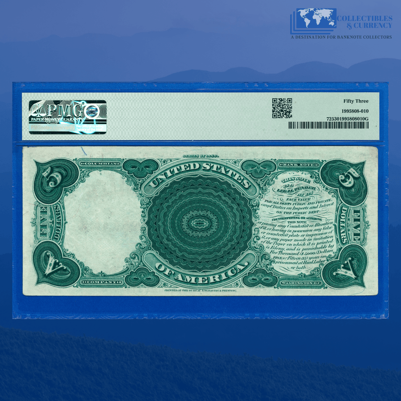 Fr.72 1880 $5 Five Dollars "WOODCHOPPER" Legal Tender Note, PMG 53