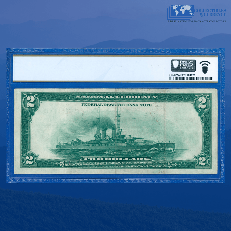 Fr.756 1918 $2 Two Dollars FRBN Philly "BATTLESHIP", PCGS 30