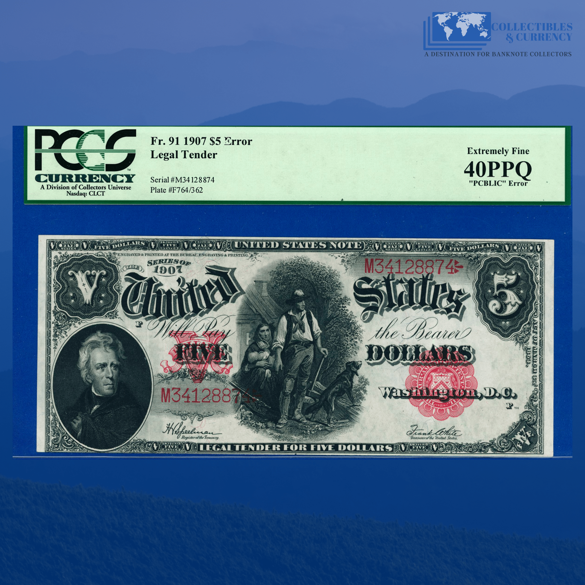 Buying/Selling 1907 $5 Five Dollars Bill Legal Tender Notes 