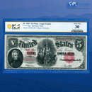 Fr.91 1907 $5 Five Dollars Bill "WOODCHOPPER" Legal Tender Note, PCGS 30