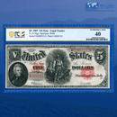 Fr.91 1907 $5 Five Dollars Bill "WOODCHOPPER" Legal Tender Note, PCGS 40