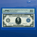 Fr.911b 1914 $10 Ten Dollars FRN New York, PMG 35 EPQ