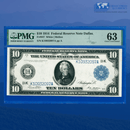 Fr.947 1914 $10 Ten Dollars FRN Dallas, PMG CU 63