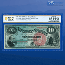 Fr.96 1869 $10 Ten Dollars "RAINBOW" Legal Tender Note, PCGS 65 PPQ