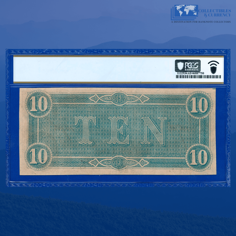 T-68 1864 $10 Confederate States Of America Currency, PF-42 9 Series, PCGS 63 PPQ