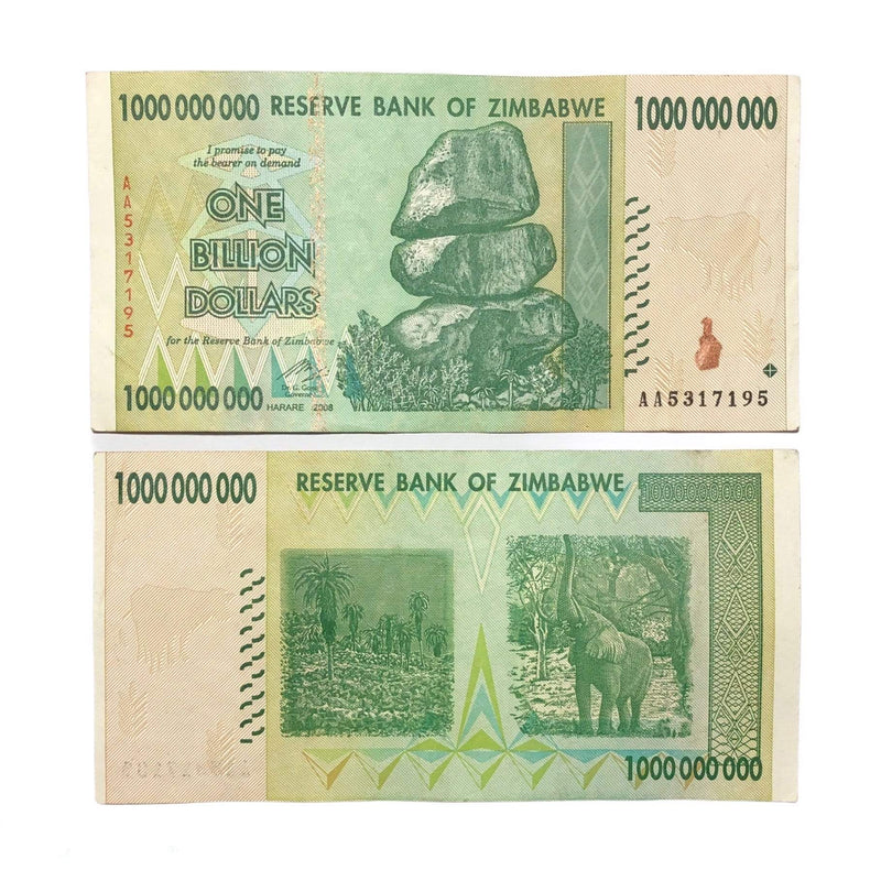Zimbabwe Banknotes / Circulated 1 Billion Zimbabwe Dollar 2008 Circulated ( Bundle of 100 )