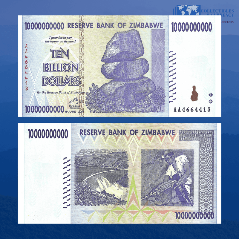 Zimbabwe Banknotes / Uncirculated 10 Billion Zimbabwe Dollar 2008 AA/AB ( Uncirculated )