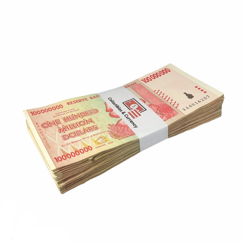 Zimbabwean Dollar / Circulated 100 Million Zimbabwe Dollar 2008 Circulated ( Bundle of 100 )