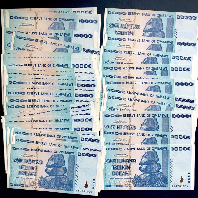 Zimbabwean Dollar / Circulated 100 Trillion Zimbabwe Dollar 2008 AA ( Lightly Circulated )