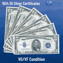 Silver Certificate / Very Fine 1934 $5 Silver Certificate Blue Seal - VG/VF Condition