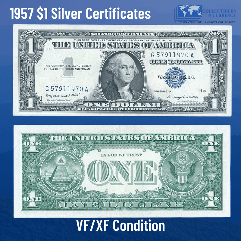 Silver Certificate / Very Fine 1957 $1 Silver Certificate Blue Seal - VF/XF Condition