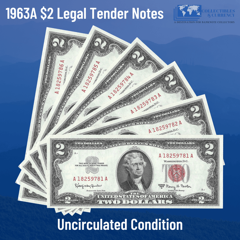 Legal Tender Note / Uncirculated 1963A $2 Legal Tender Note Red Seal - UNC Condition