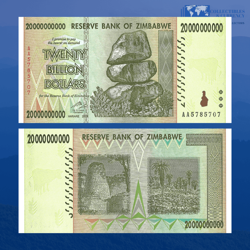 Zimbabwe Banknotes / Uncirculated 20 Billion Zimbabwe Dollar 2008 AA/AB ( Uncirculated )