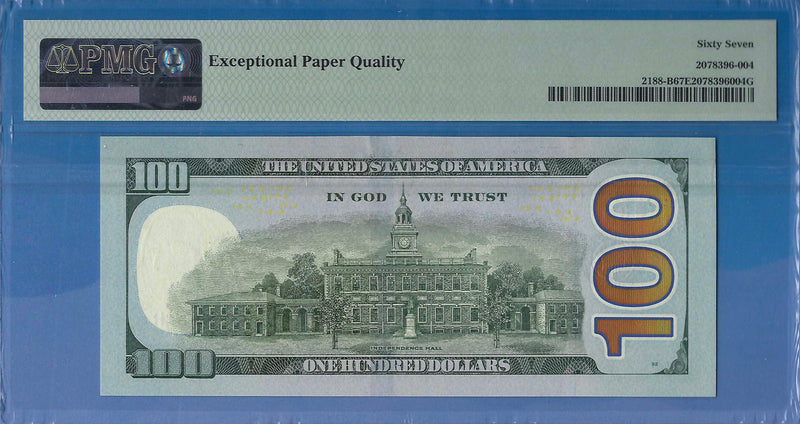 FRN / Uncirculated / 2013 2013 FRN $100 One Hundred Dollars Bill New York, MB91111119H, PMG 67