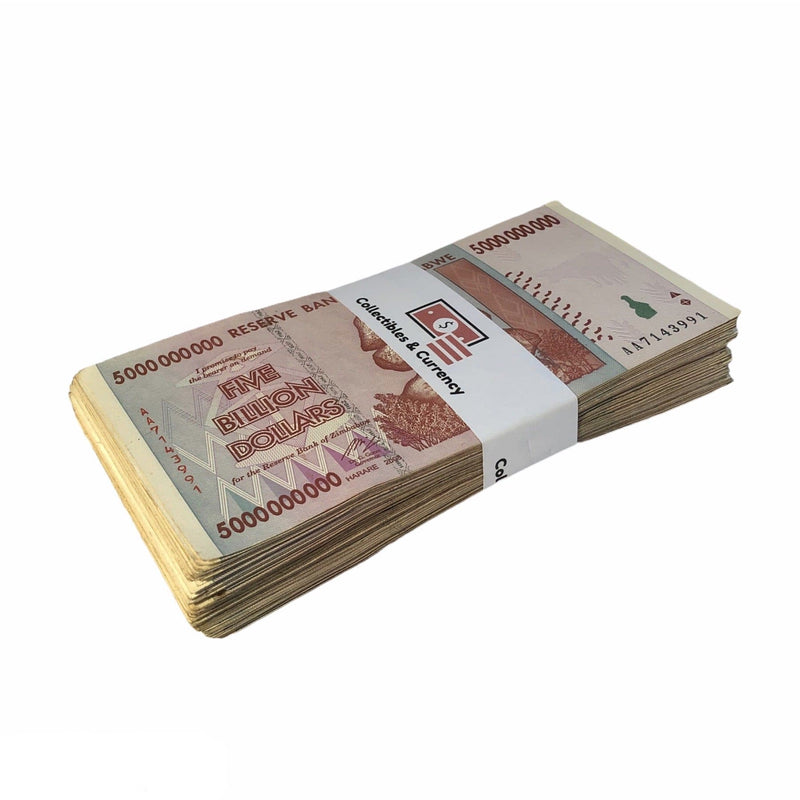 Zimbabwean Dollar / Circulated 5 Billion Zimbabwe Dollar 2008 Circulated ( Bundle of 100 )