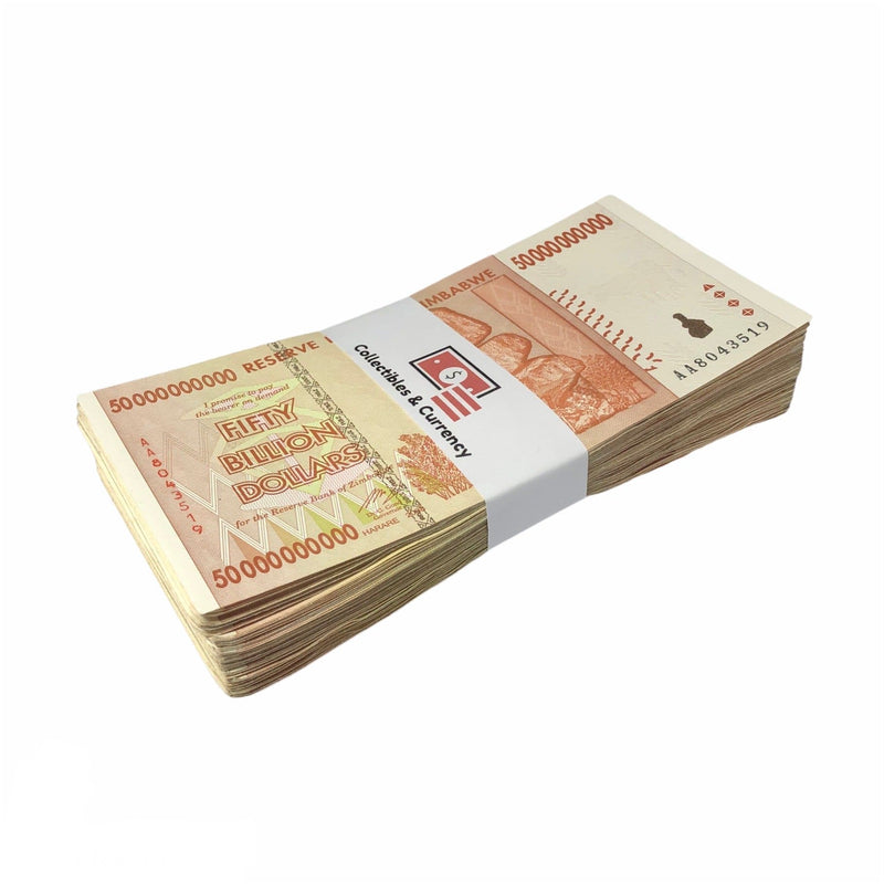 Zimbabwe Banknotes / Circulated 50 Billion Zimbabwe Dollar 2008 Circulated ( Bundle of 100 )