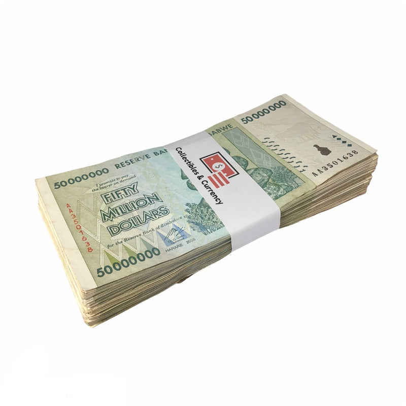 Zimbabwean Dollar / Circulated 50 Million Zimbabwe Dollar 2008 Circulated ( Bundle of 100 )