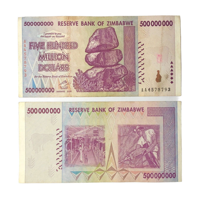 500 Million Zimbabwe Dollar 2008 Circulated ( Bundle of 100 )