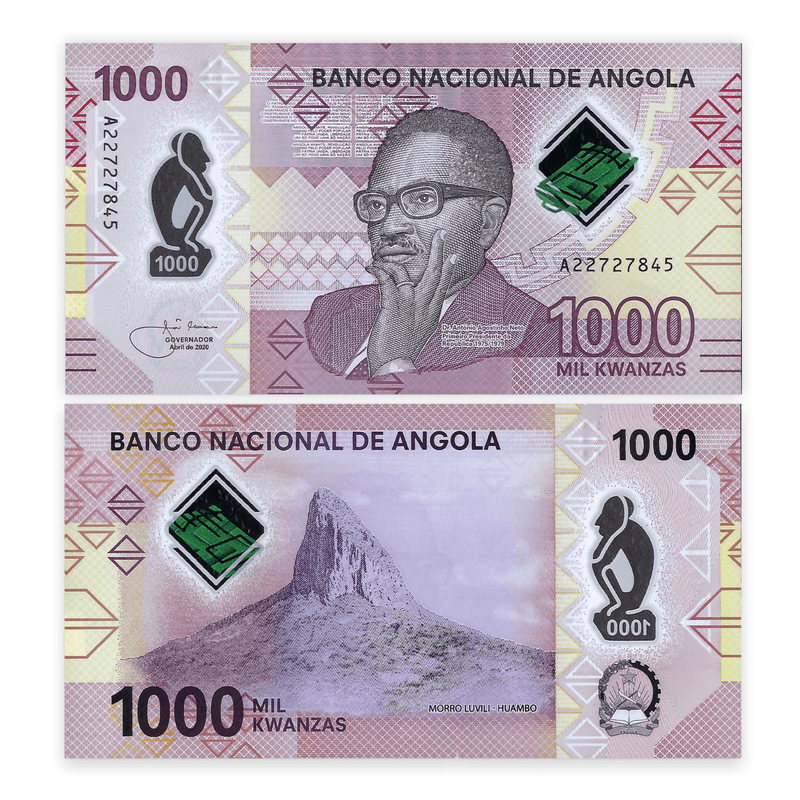 Angola Banknotes / Uncirculated Angola Set 5 Pcs 200-500-1.000-2.000-5.000 Kwanzas | P-New