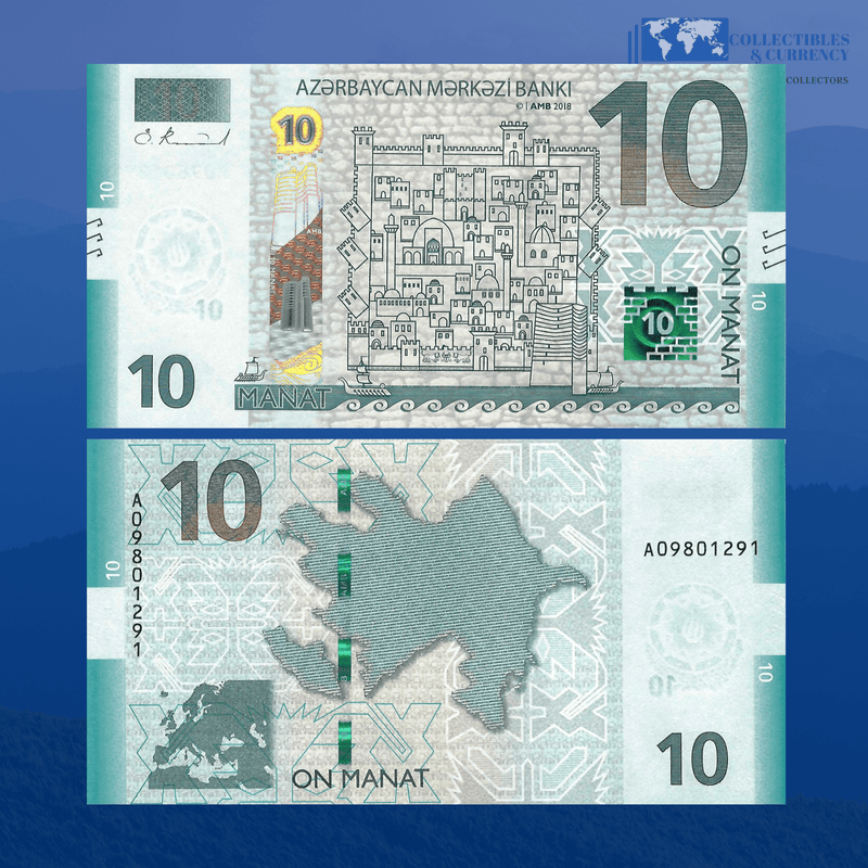 Azerbaijan Banknote / Uncirculated Azerbaijan 2018(2019) 10 Manat | P-W33
