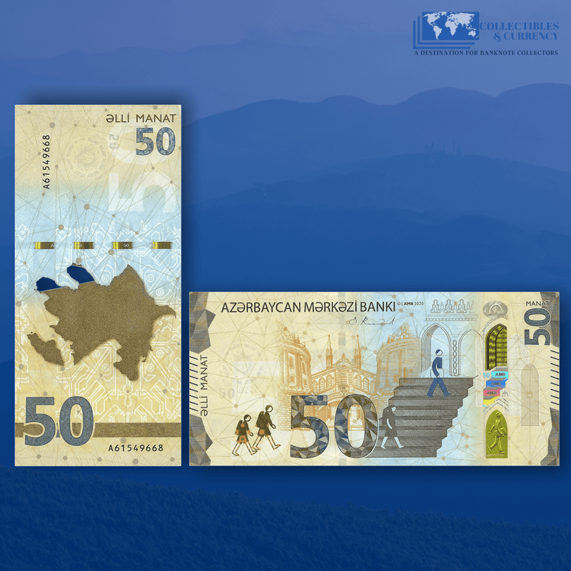 Azerbaijan Banknote / Uncirculated Azerbaijan Set of 3 Pcs 2020 1-5-50 Manat