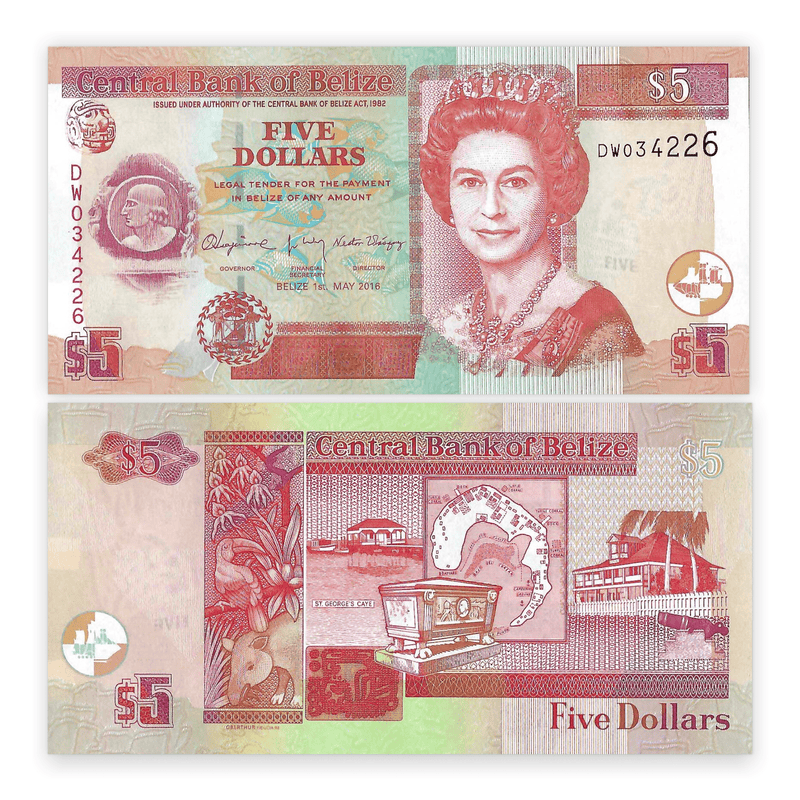 Belize Banknote / Uncirculated Belize 2017 5 Dollar | P-67