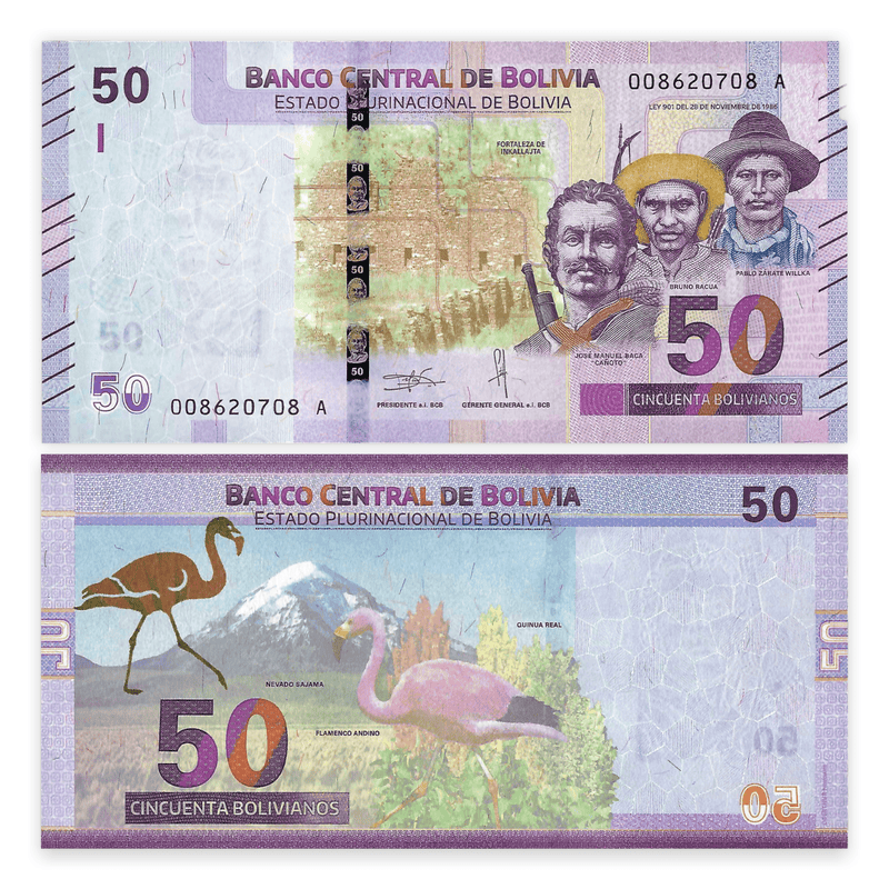 Bolivia Banknote / Uncirculated Bolivia 2018 50 Bolivianos | P-250