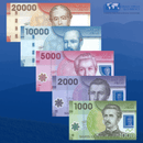 Chile Banknotes / Uncirculated Chile Set 5 Pcs 1000-2000-5000-10000-20000 Pesos 2016/2021 | P-161/165