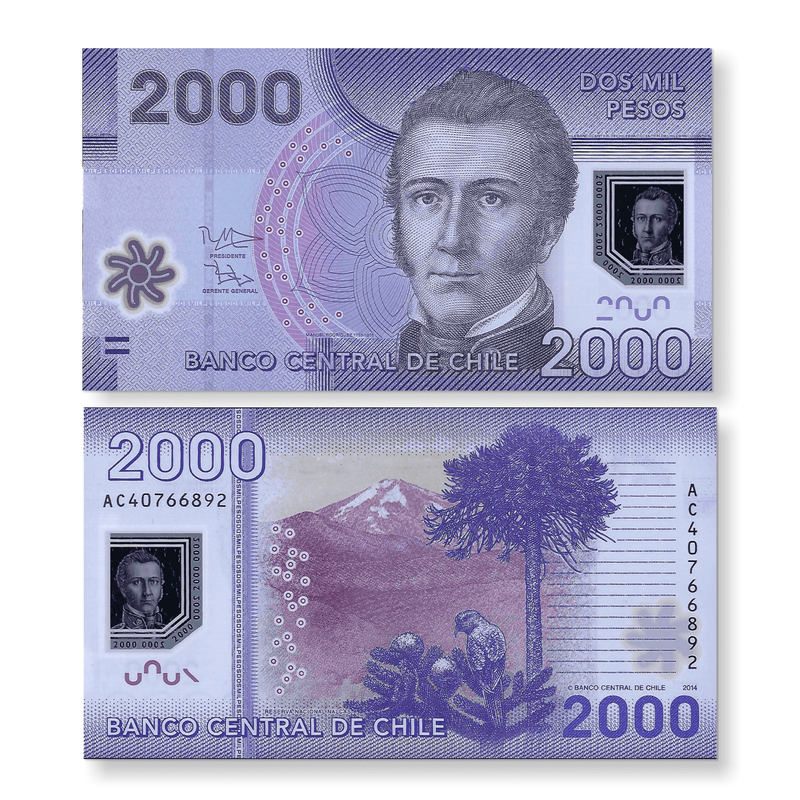 Chile Banknote / Uncirculated Chile Set 5 Pcs 2014(2020) 1000-2000-5000-10000-20000 Pesos