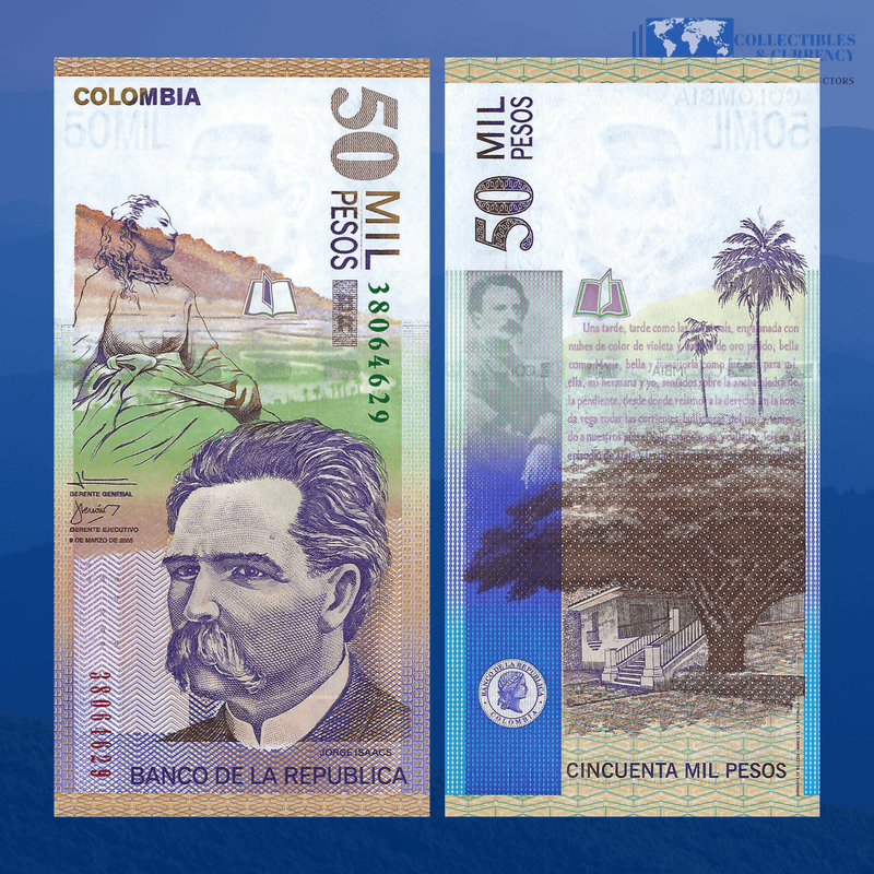 Colombia Banknotes / Uncirculated Colombia Set 6 Pcs 1000-2000-5000-10000-20000-50000 Pesos 2005/2015 | P-450/455