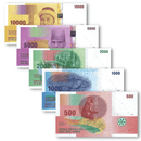 Comoros Banknotes / Uncirculated Comoros Set 5 Pcs 2005/2020 500-1000-2000-5000-10000 Francs | P-15-19