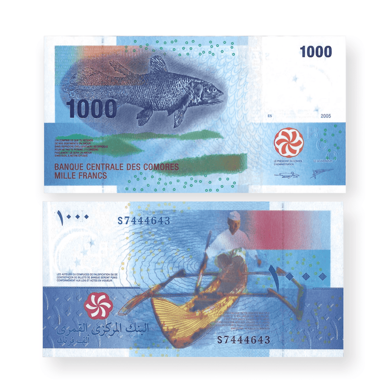 Comoros Banknotes / Uncirculated Comoros Set 5 Pcs 2005/2020 500-1000-2000-5000-10000 Francs | P-15-19