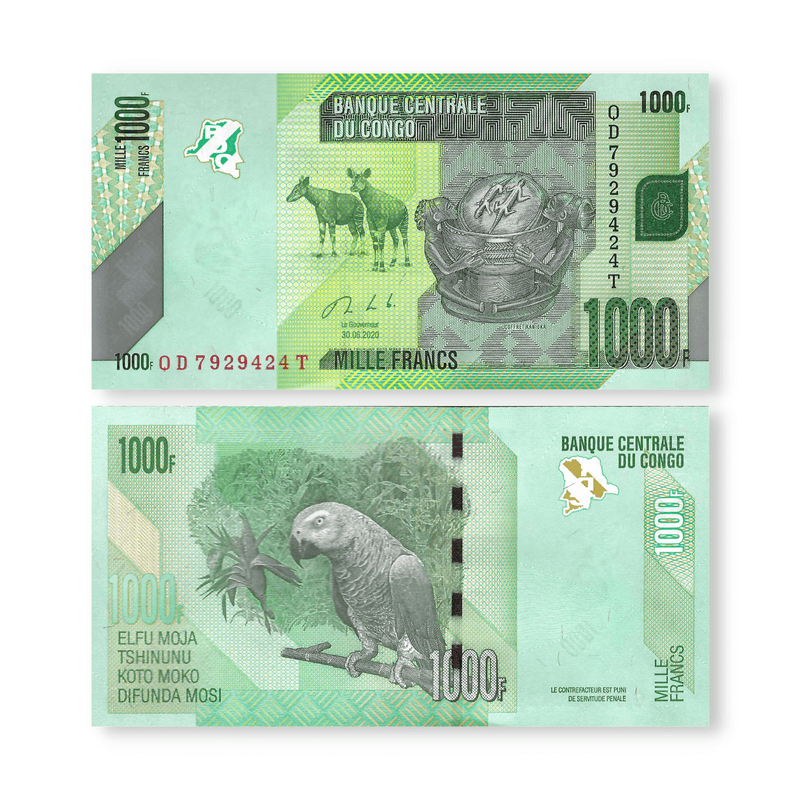 Congo Democratic Republic Banknotes / Uncirculated Congo D. R. 2020 1000 Francs | P-101c