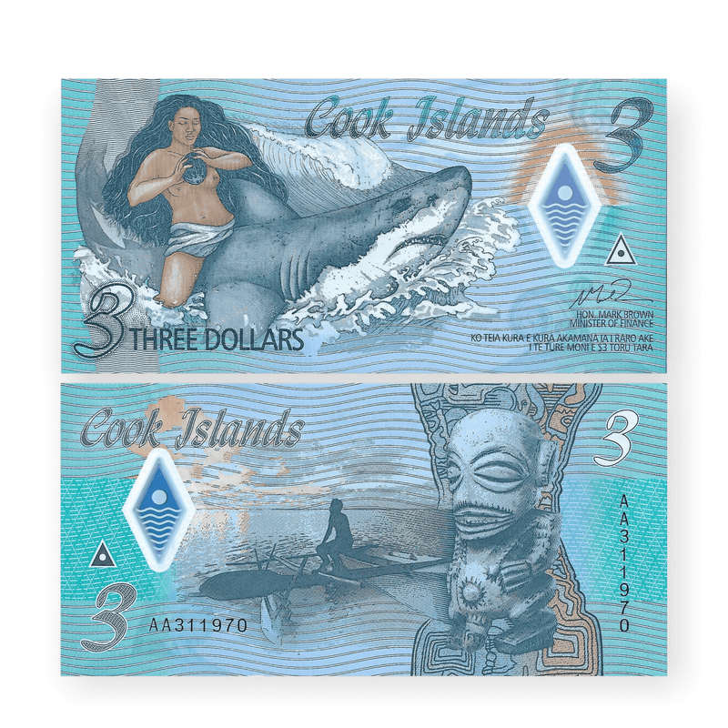 Cook Islands Banknote / Uncirculated Cook Islands 2021 3 Dollars Prefix AA | P-New