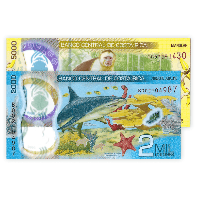 Costa Rica Banknotes / Uncirculated Costa Rica Set of 2 Pcs 2000-5000 Colon