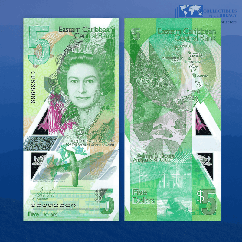 East Caribbean Banknote / Uncirculated Eastern East Caribbean 2021 5 Dollars | P-New