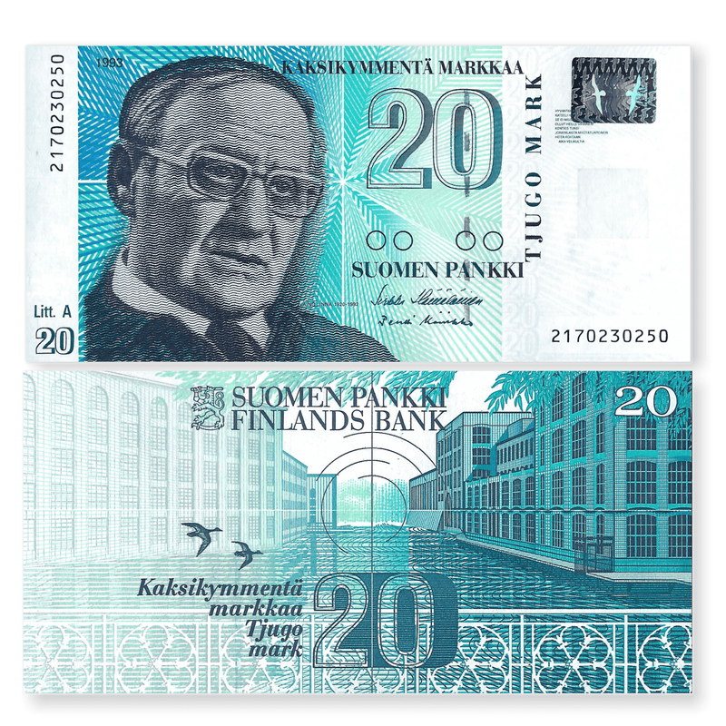 Finland Banknote / Uncirculated Finland Set of 4 Pcs 1963/1993 1-5-10-20 Markkaa