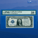 Fr.1602 1928B $1 One Dollar Silver Certificate "FUNNYBACK", PMG 58 EPQ