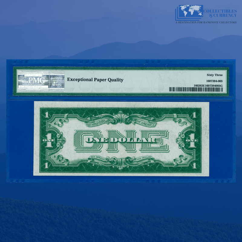 Fr.1602 1928B $1 One Dollar Silver Certificate "FUNNYBACK", PMG 63 EPQ