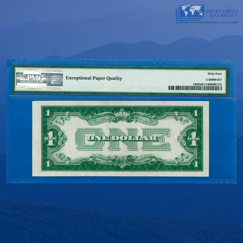 Fr.1602 1928B $1 One Dollar Silver Certificate "FUNNYBACK", PMG 64 EPQ
