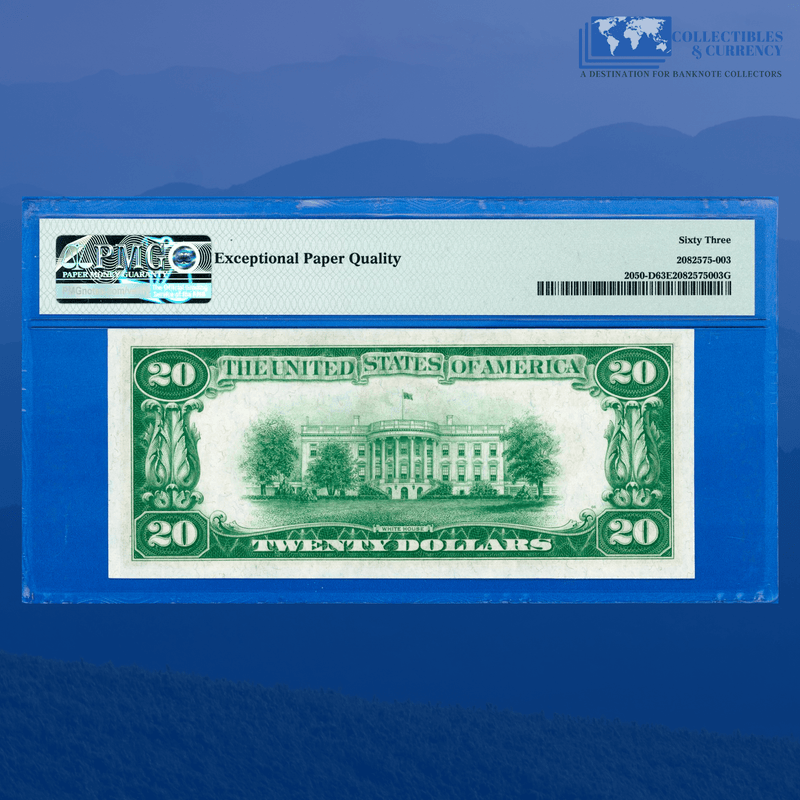 Fr.2050-D 1928 $20 Twenty Dollars Federal Reserve Note Cleveland, PMG 63 EPQ
