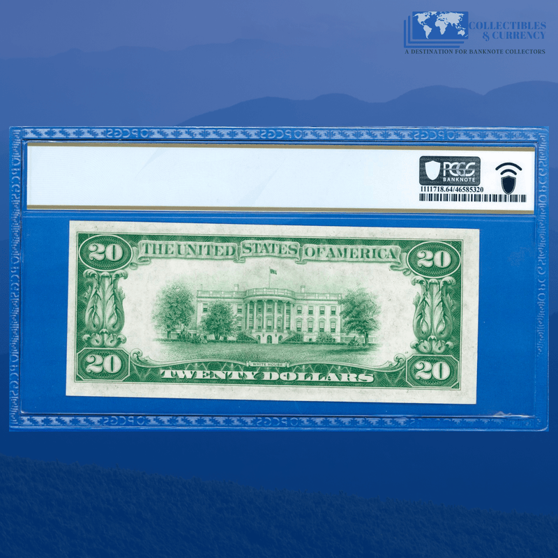 Fr.2052-B 1928B $20 Twenty Dollars Federal Reserve Note New York, PCGS 64