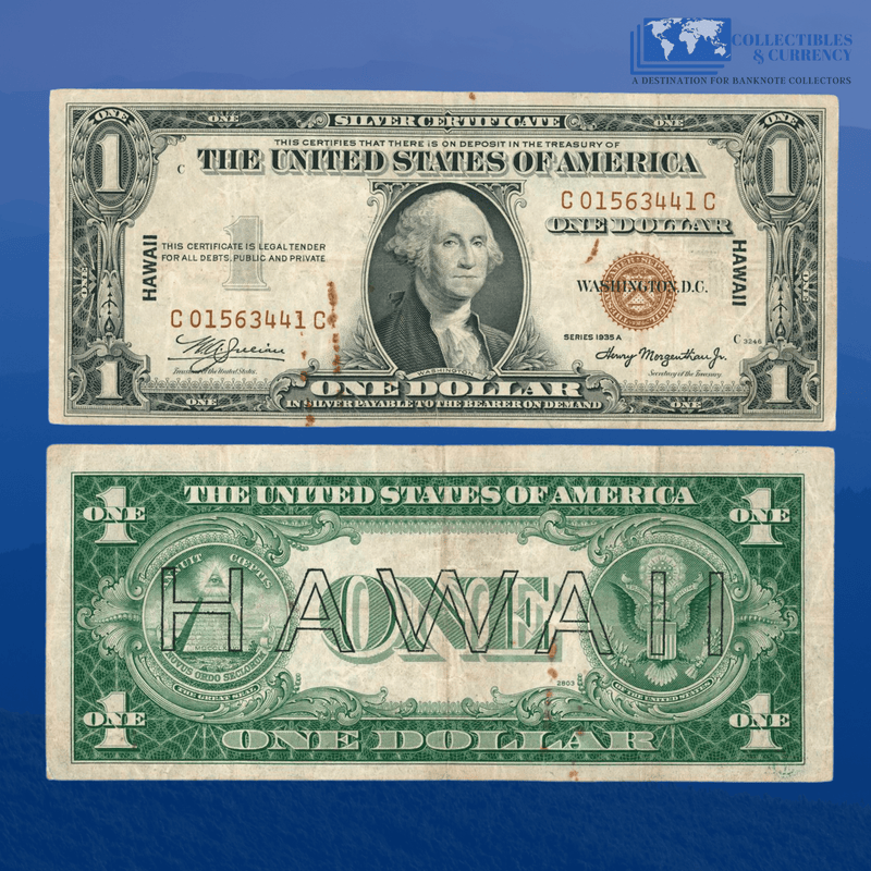 Hawaii / Fine Fr.2300 1935A $1 Silver Certificate Brown Seal "HAWAII" - Fine Condition