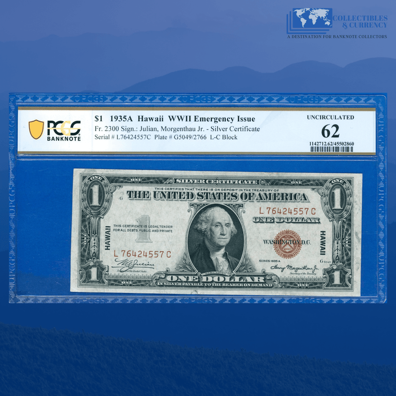 Hawaii / Fine Copy of Fr.2300 1935A $1 Silver Certificate Brown Seal "HAWAII" - Fine Condition