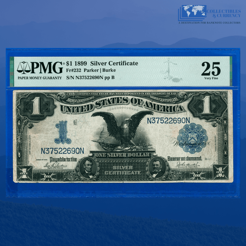 Fr.232 1899 $1 One Dollar Silver Certificate "BLACK EAGLE", PMG 25