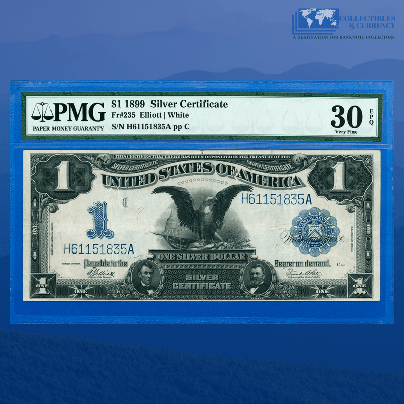 Fr.235 1899 $1 One Dollar Silver Certificate "BLACK EAGLE", PMG 30 EPQ
