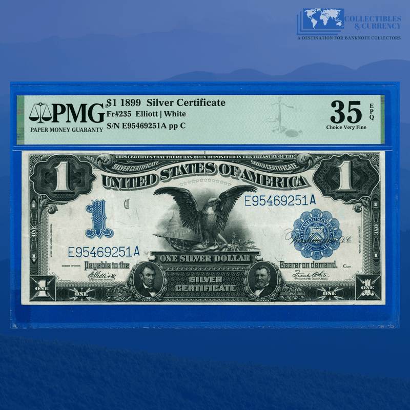 Fr.235 1899 $1 One Dollar Silver Certificate "BLACK EAGLE", PMG 35 EPQ