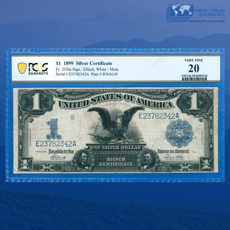 Fr.235m 1899 $1 One Dollar Silver Certificate Mule "BLACK EAGLE", PCGS 20